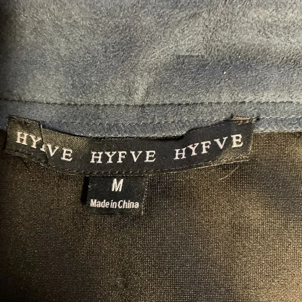 Hyfve Women's Zip‎ Up A-Line Mini Skirt Navy Blue Size M Rise Casual Chic